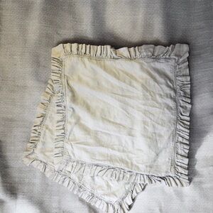 2 Pottery Barn 100% Linen Ruffle Euro Pillow Shams Soft Gray
